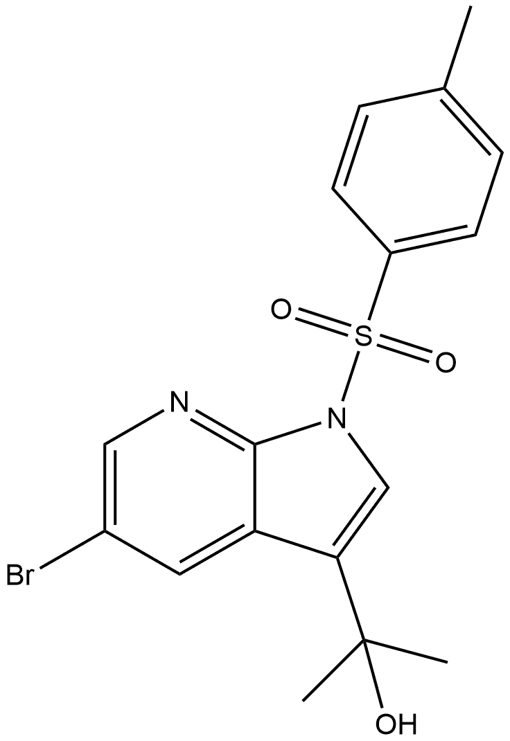 1H-Pyrrolo[2,3-b]pyridine-3-methanol, 5-bromo-α,α-dimethyl-1-[(4-methylphenyl)sulfonyl]- 结构式