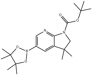 叔丁基 3,3-二甲基-5-(4,4,5,5-四甲基-1,3,2-二氧杂硼烷-2-基)-2,3-二氢-1H-吡咯并[2,3-B ]吡啶-1-羧酸盐 结构式