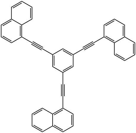 Naphthalene, 1,1',1''-(1,3,5-benzenetriyltri-2,1-ethynediyl)tris- 结构式