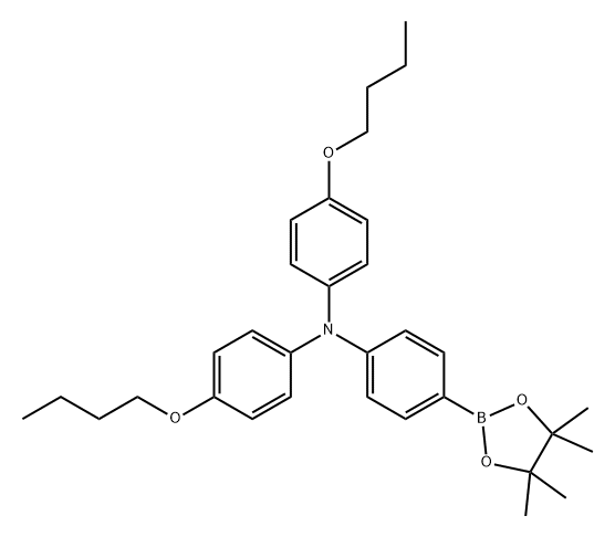 Benzenamine, N,N-bis(4-butoxyphenyl)-4-(4,4,5,5-tetramethyl-1,3,2-dioxaborolan-2-yl)- 结构式