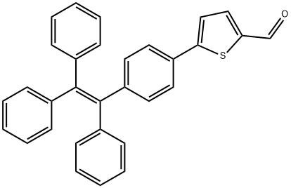 5-(4-(1,2,2-三苯基乙烯基)苯基)噻吩-2-甲醛 结构式