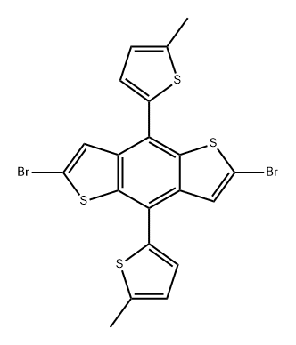2,6-二溴-4,8-双(5-甲基噻吩-2-基)苯并[1,2-B:4,5-B']二噻吩 结构式