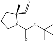 (2R)-2-甲酰基-2-甲基-吡咯烷-1-羧酸叔丁酯 结构式