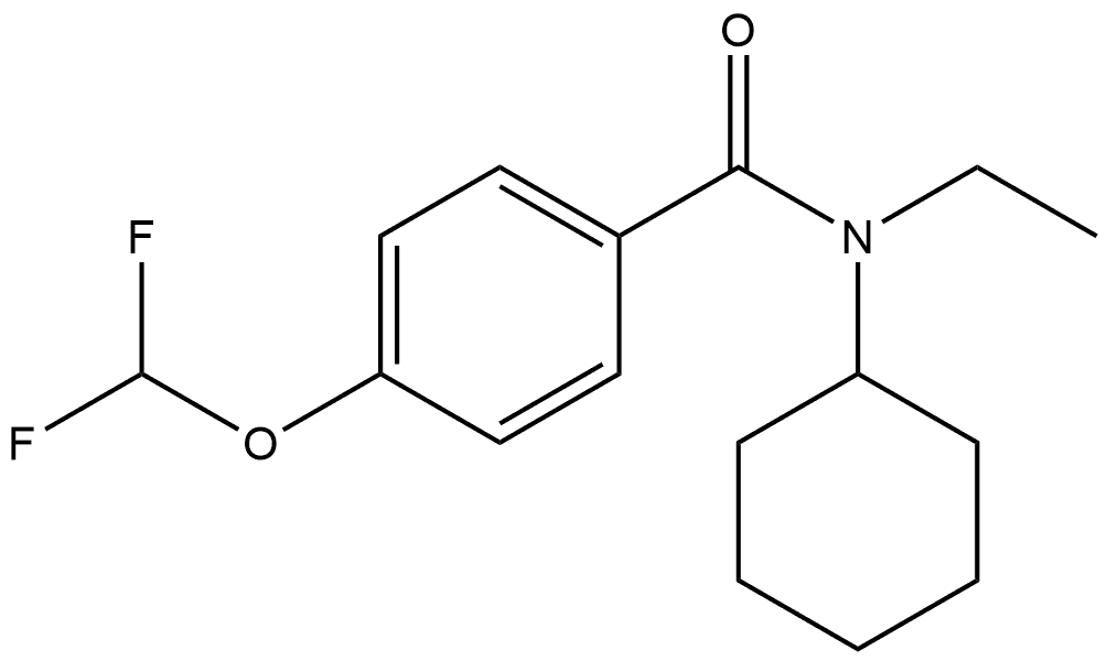 N-Cyclohexyl-4-(difluoromethoxy)-N-ethylbenzamide 结构式