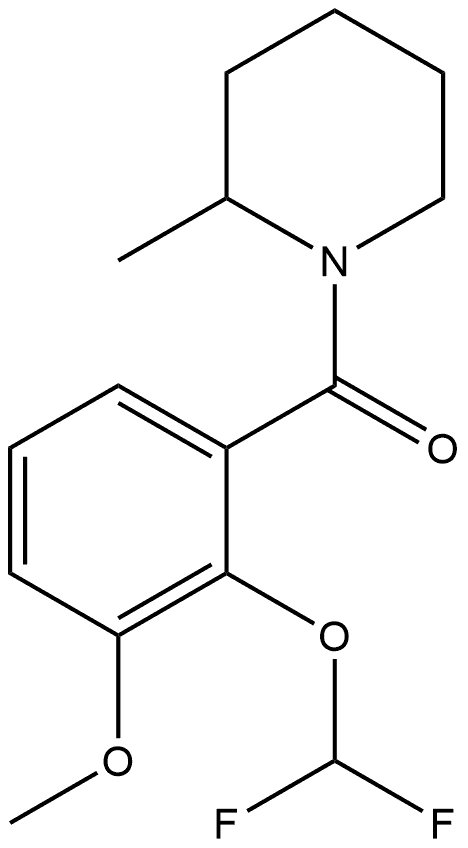 2-(Difluoromethoxy)-3-methoxyphenyl](2-methyl-1-piperidinyl)methanone 结构式