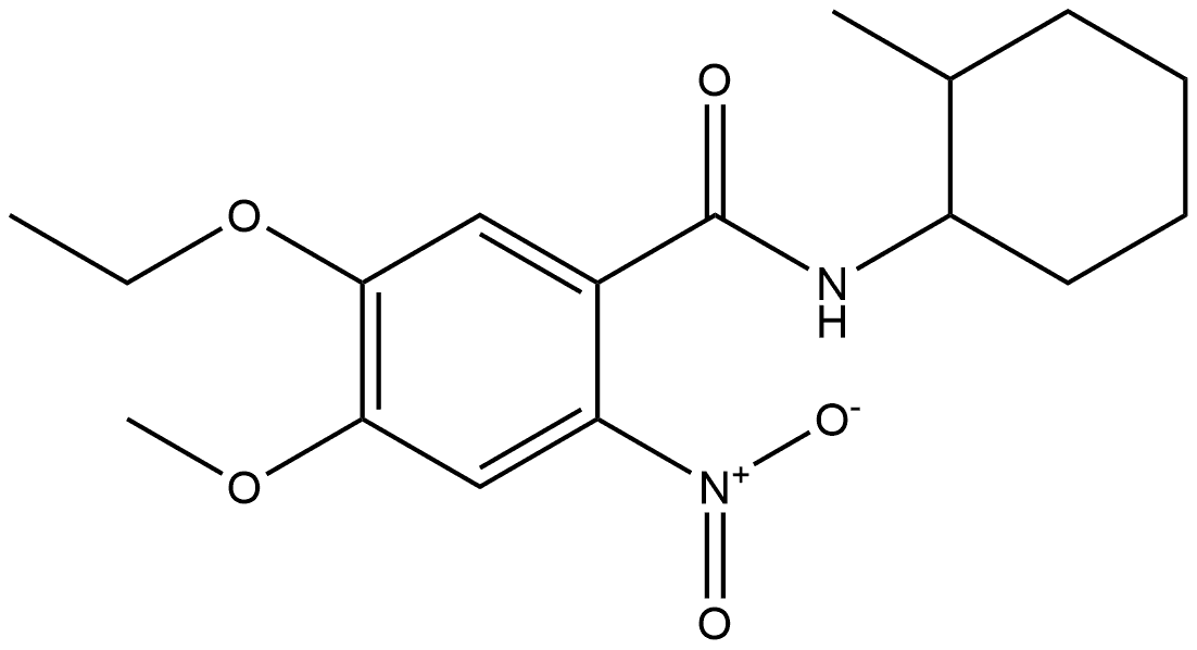 5-ethoxy-4-methoxy-N-(2-methylcyclohexyl)-2-nitrobenzamide 结构式