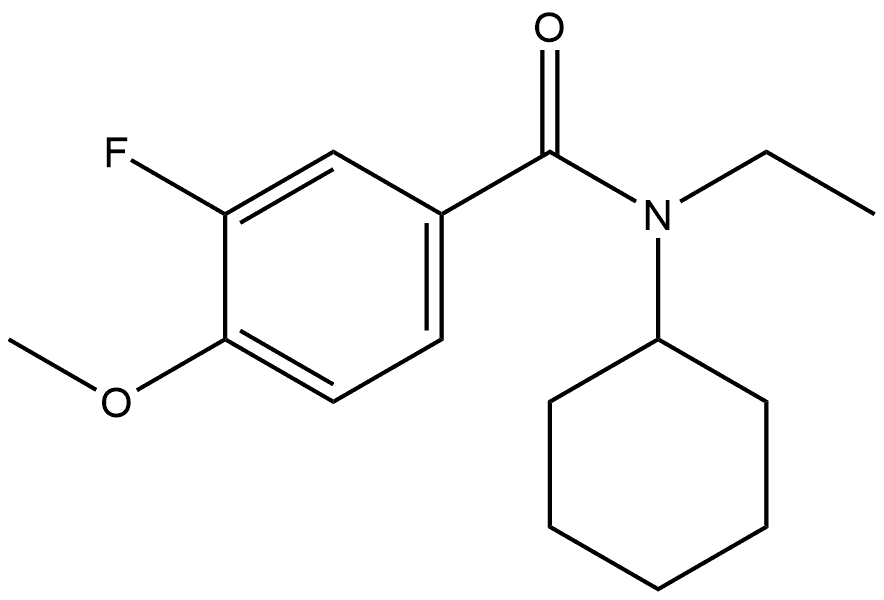 N-Cyclohexyl-N-ethyl-3-fluoro-4-methoxybenzamide 结构式