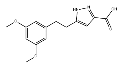 1H-PYRAZOLE-3-CARBOXYLIC ACID, 5-[2-(3,5-DIMETHOXYPHENYL)ETHYL]- 结构式