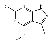 6-氯-3-碘-4-甲氧基-1H-吡唑并[3,4-D]嘧啶 结构式