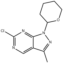 6-氯-3-甲基-1-(四氢2H-吡喃-2-基)-1H-吡唑并[3,4-D]嘧啶 结构式