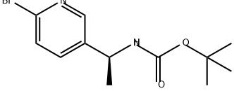 (S)-(1-(6-溴吡啶-3-基)乙基)氨基甲酸叔丁酯 结构式