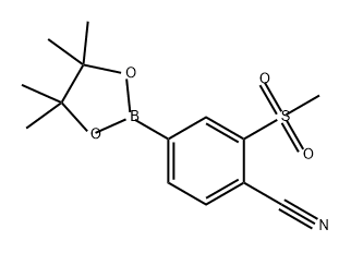 2-(甲磺酰基)-4-(4,4,5,5-四甲基-1,3,2-二氧硼杂环戊烷-2-基)苄腈 结构式