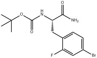 氨基甲酸,N-[(1S)-2-氨基-1-[(4-溴-2-氟苯基)甲基]-2-氧乙基]-,1,1-二甲基乙酯 结构式