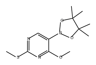 4-甲氧基-2-(甲硫基)-5-(4,4,5,5-四甲基-1,3,2-二氧杂硼烷-2-基)嘧啶 结构式