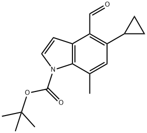 5-环丙基-4-甲酰基-7-甲基-1H-吲哚-1-羧酸叔丁酯 结构式