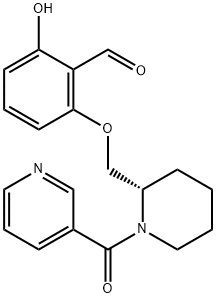 Benzaldehyde, 2-hydroxy-6-[[(2S)-1-(3-pyridinylcarbonyl)-2-piperidinyl]methoxy]- 结构式