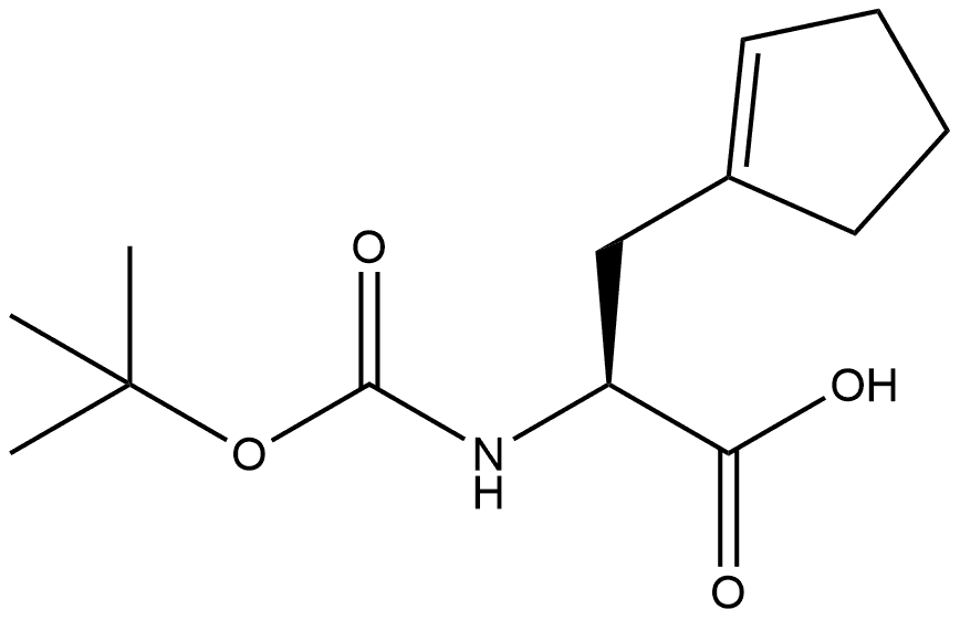 1-Cyclopentene-1-propanoic acid, α-[[(1,1-dimethylethoxy)carbonyl]amino]-, (αS)- 结构式