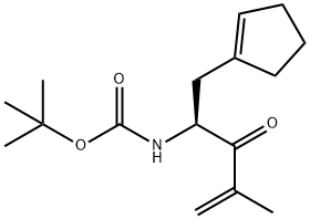 (S)-(1-(环戊-1-烯-1-基)-4-甲基-3-氧代戊-4-烯-2-基)氨基甲酸叔丁酯 结构式