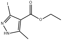 3-碘-5-甲基-1H-吡唑-4-羧酸乙酯 结构式