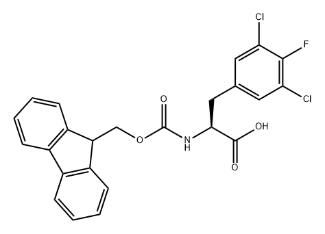 L-Phenylalanine, 3,5-dichloro-N-[(9H-fluoren-9-ylmethoxy)carbonyl]-4-fluoro- 结构式