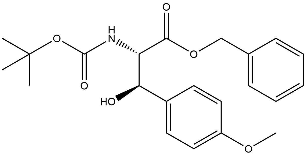 L-Tyrosine, N-[(1,1-dimethylethoxy)carbonyl]-β-hydroxy-O-methyl-, phenylmethyl ester, (βR)- 结构式
