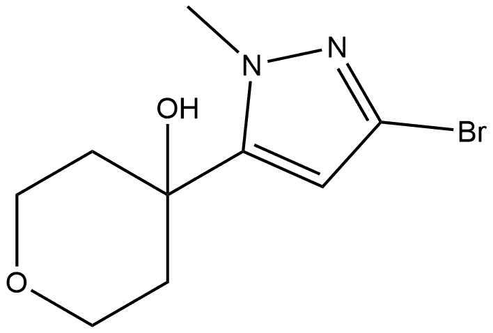 4-(3-bromo-1-methyl-1H-pyrazol-5-yl)tetrahydro-2H-pyran-4-ol 结构式