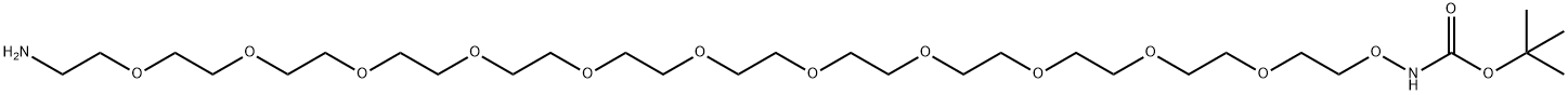 3,6,9,12,15,18,21,24,27,30,33,36-Dodecaoxa-2-azaoctatriacontanoic acid, 38-amino-, 1,1-dimethylethyl ester 结构式