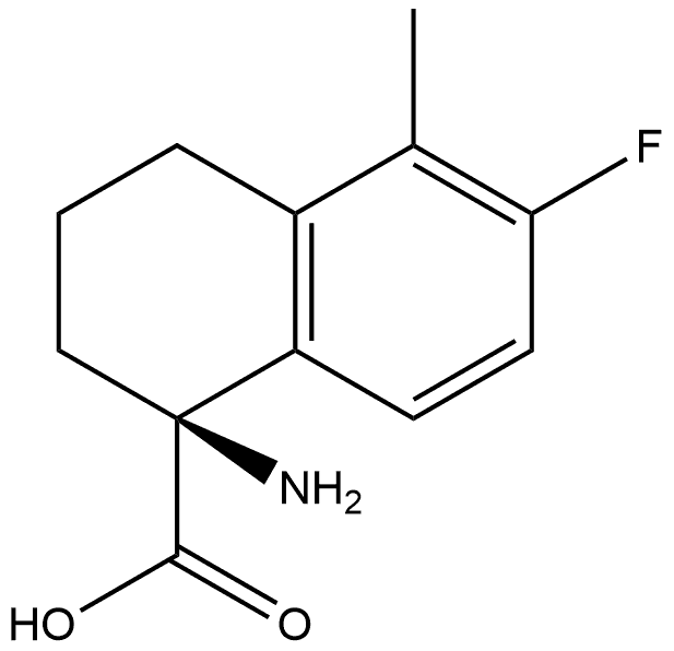 (S)-1-Amino-6-fluoro-1,2,3,4-tetrahydro-5-methyl-1-naphthalenecarboxylic acid 结构式