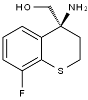 (S)-(4-氨基-8-氟硫色满-4-基)甲醇 结构式