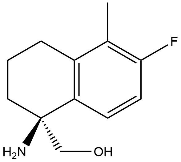 (S)-1-Amino-6-fluoro-1,2,3,4-tetrahydro-5-methyl-1-naphthalenemethanol 结构式