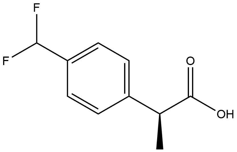 (S)-2-(4-(二氟甲基)苯基)丙酸 结构式