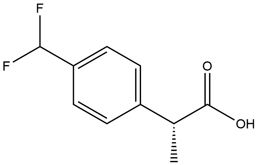 (R)-2-(4-(二氟甲基)苯基)丙酸 结构式