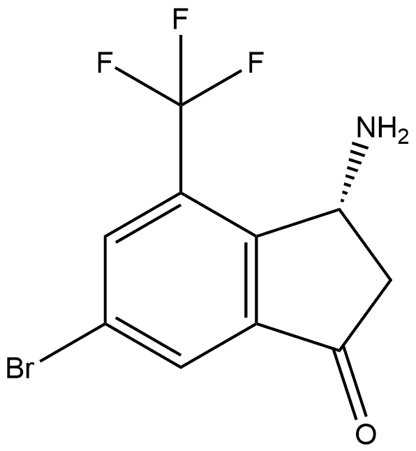 (R)-3-amino-6-bromo-4-(trifluoromethyl)-2,3-dihydro-1H-inden-1-one 结构式