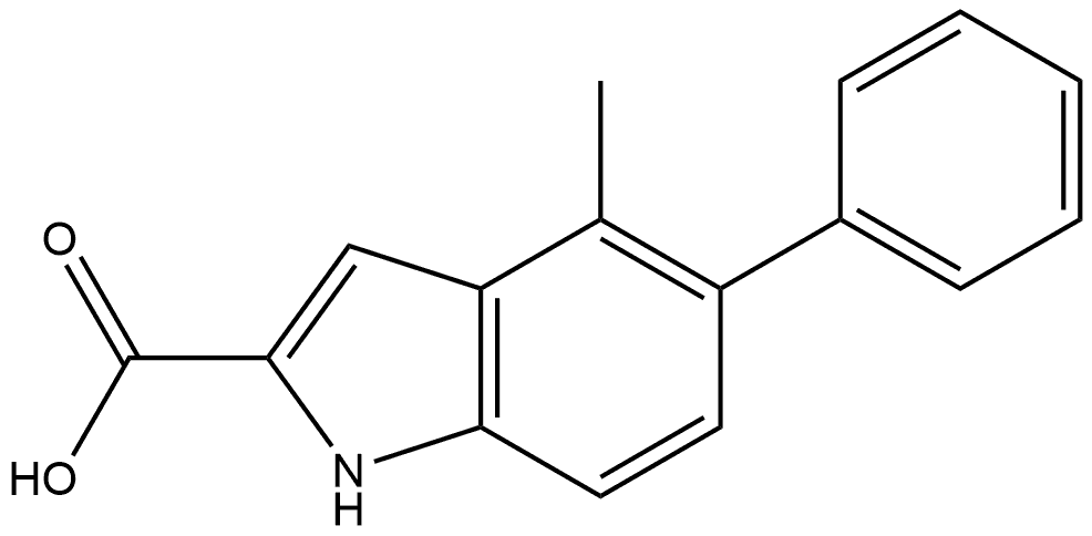 4-甲基-5-苯基吲哚-2-甲酸 结构式