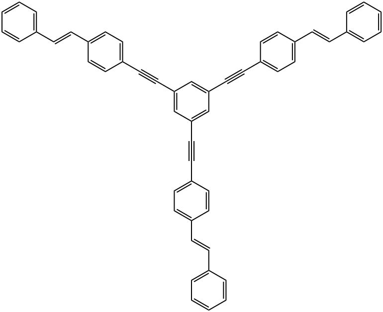 Benzene, 1,3,5-tris[2-[4-[(1E)-2-phenylethenyl]phenyl]ethynyl]- 结构式