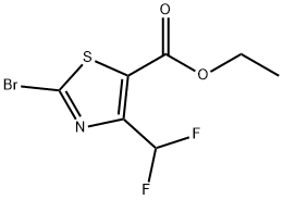 2-溴-4-(二氟甲基)噻唑-5-羧酸乙酯 结构式