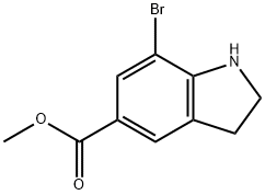 7-溴二氢吲哚-5-羧酸甲酯 结构式