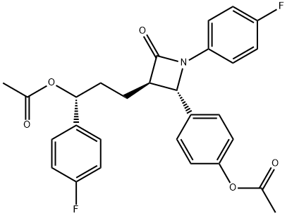 2-Azetidinone, 3-[(3R)-3-(acetyloxy)-3-(4-fluorophenyl)propyl]-4-[4-(acetyloxy)phenyl]-1-(4-fluorophenyl)-, (3R,4S)- 结构式