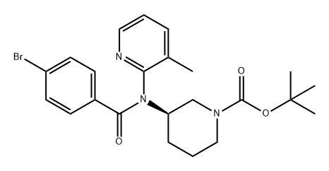 1-Piperidinecarboxylic acid, 3-[(4-bromobenzoyl)(3-methyl-2-pyridinyl)amino]-, 1,1-dimethylethyl ester, (3R)- 结构式