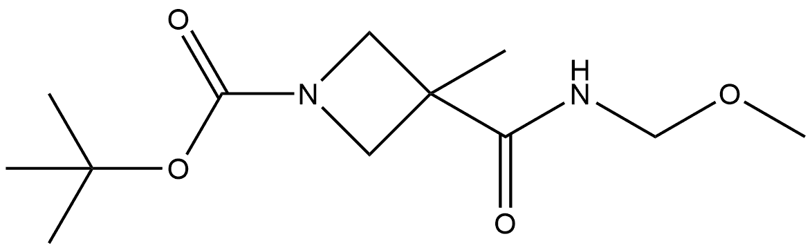 1,1-Dimethylethyl 3-[(methoxymethylamino)carbonyl]-3-methyl-1-azetidinecarboxylate 结构式