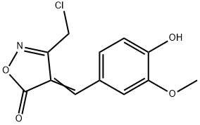 5(4H)-异恶唑酮,3-(氯甲基)-4-[(4-羟基-3-甲氧基苯基)亚甲基]- 结构式