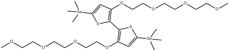 IN1894, 3,3'-双(2-(2-(2-甲氧基乙氧基)乙氧基)乙氧基)-[2,2'-联噻吩]-5,5'-二基)双(三甲基锡) 结构式