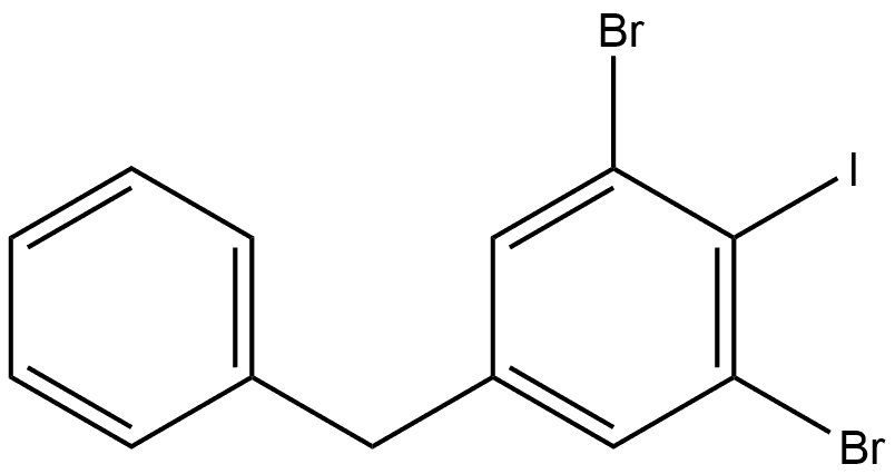 1,3-Dibromo-2-iodo-5-(phenylmethyl)benzene 结构式