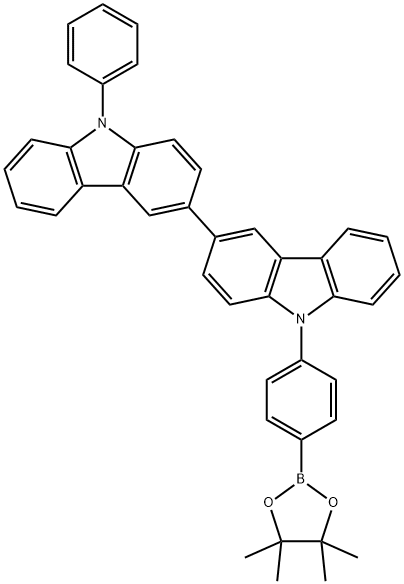 9-PHENYL-9'-(4-(4,4,5,5-TETRAMETHYL-1,3,2-DIOXABOROLAN-2-YL)PHENYL)-9H,9'H-3,3'-BICARBAZOLE 结构式