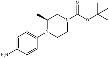 (S)-4-(4-氨基苯基)-3-甲基哌嗪-1-羧酸叔丁酯 结构式