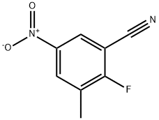 2-氟-3-甲基-5-硝基苯腈 结构式