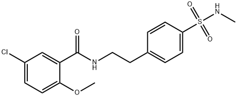 Benzamide, 5-chloro-2-methoxy-N-[2-[4-[(methylamino)sulfonyl]phenyl]ethyl]- 结构式