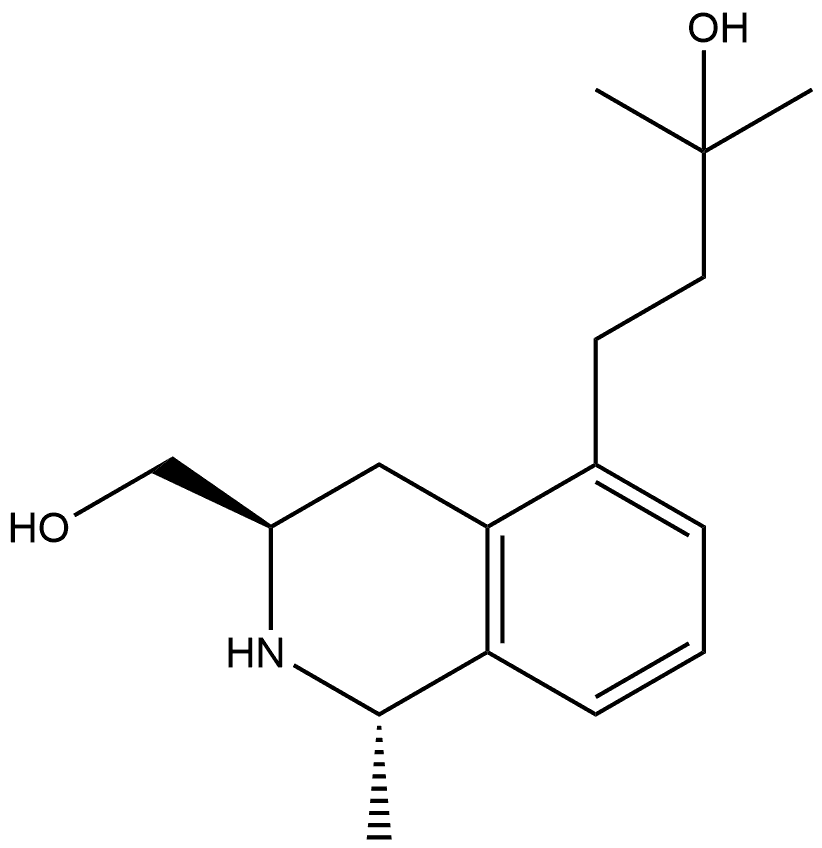 4-((1S,3R)-3-(hydroxymethyl)-1-methyl-1,2,3,4-tetrahydroisoquinolin-5-yl)-2-methylbutan-2-ol 结构式