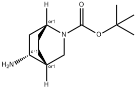 REL-((1R,4R,5R)-5-氨基-2-氮杂双环[2.2.2]辛烷-2-羧酸叔丁酯) 结构式