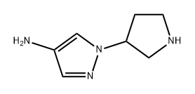 1H-Pyrazol-4-amine, 1-(3-pyrrolidinyl)- 结构式